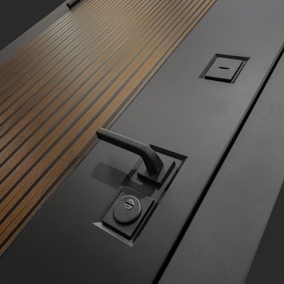 Входная дверь Айслаб 10 - Серый рельеф софт миниатюра 2