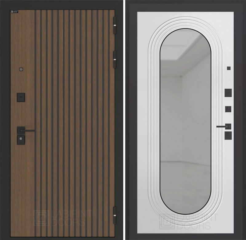 Входная дверь БН-02 с зеркалом Дольче - Белый софт
